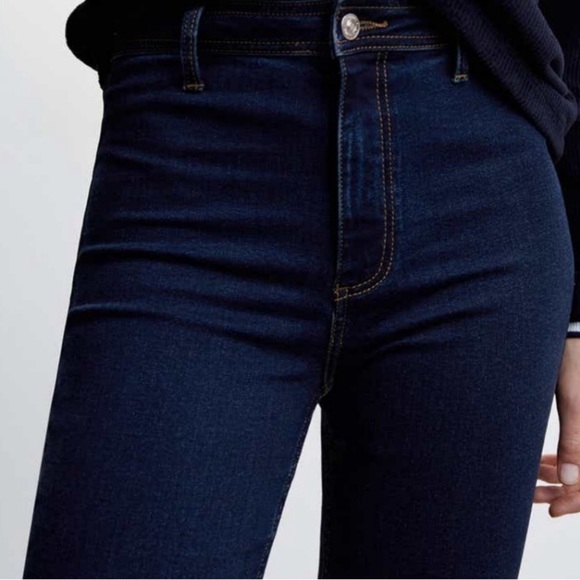 Mango Jane Straight Leg Skinny Dark Wash Jeans size 4 - Picture 4 of 13